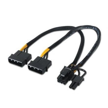 --Cable Alimentación Tarjeta Gráfica Aisens A131-0165/ 2x Molex Macho - Molex 6+2 PIN Macho/ Hasta 54W/ 20cm-