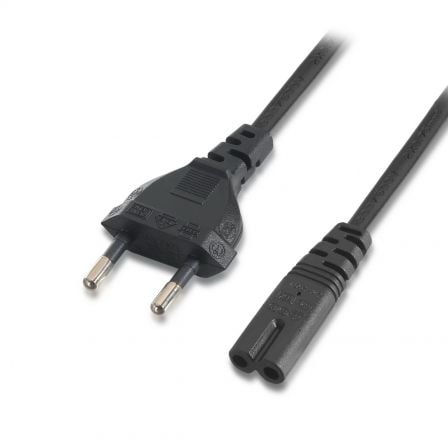 --Cable Alimentación Forma 8 Aisens A132-0173/ CEE7/16 Macho - C7 Hembra/ Hasta 1500W/ 1.5m/ Negro-