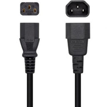 --Cable Alimentación Aisens A132-0466/ C13 Hembra - C14 Macho/ Hasta 1500W/ 3m/ Negro-