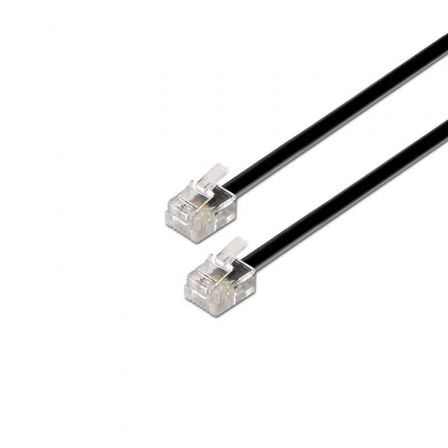 --Cable de Teléfono RJ11 6P4C Aisens A143-0319/ 2m/ Negro-