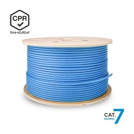 --Bobina de Cable RJ45 SFTP AWG23 LSZH CPR Dca Aisens A146-0665 Cat.7/ 305m/ Azul-