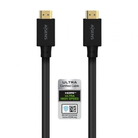 --Cable HDMI 2.1 8K Aisens A150-0680/ HDMI Macho - HDMI Macho/ 5m/ Certificado/ Negro-