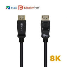 --Cable DisplayPort 1.4 8K Aisens A149-0430/ DisplayPort Macho - DisplayPort Macho/ 50cm/ Certificado/ Negro-