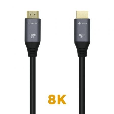 --Cable HDMI 2.1 8K Aisens A150-0428/ HDMI Macho - HDMI Macho/ 2m/ Gris Negro-