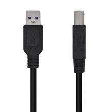 --Cable USB 3.0 Impresora Aisens A105-0445/ USB Tipo-B Macho - USB Macho/ 5Gbps/ 3m/ Negro-