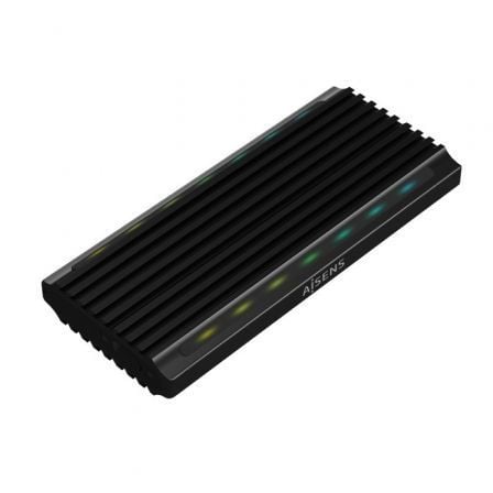 --Caja Externa para Disco SSD M.2 SATA/NVMe Aisens ASM2-RGB012B/ USB 3.2/ Sin tornillos-
