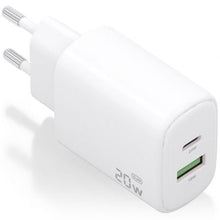 --Cargador de Pared GaN Aisens A110-0909/ 1xUSB Tipo-C/ 1xUSB/ 20W/ Blanco-