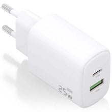 --Cargador de Pared GaN Aisens A110-0911/ 1xUSB Tipo-C/ 1xUSB/ 25W/ Blanco-