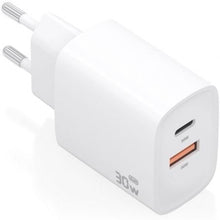 --Cargador de Pared GaN Aisens A110-0952/ 1xUSB Tipo-C/ 1xUSB/ 30W/ Blanco-