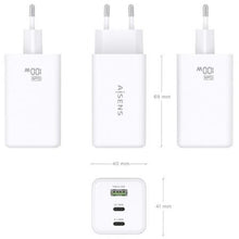 -3-Cargador de Pared GaN Aisens ASCH-100W3P051-W/ 2xUSB Tipo-C/ 1xUSB/ 100W-3