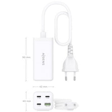 -3-Cargador Sobremesa GaN Aisens ASCH-100W4P053-W/ 3xUSB Tipo-C/ 1xUSB/ 100W-3