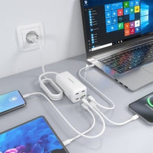 -4-Cargador Sobremesa GaN Aisens ASCH-100W4P053-W/ 3xUSB Tipo-C/ 1xUSB/ 100W-4