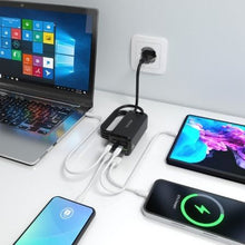 -4-Cargador Sobremesa GaN Aisens ASCH-100W4P054-BK/ 3xUSB Tipo-C/ 1xUSB/ 100W-4