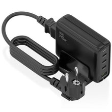 --Cargador Sobremesa GaN Aisens ASCH-140W4P056-BK/ 3xUSB Tipo-C/ 1xUSB/ 140W-