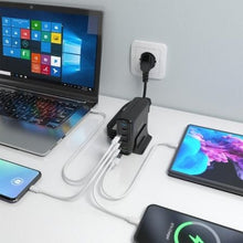 -4-Cargador Sobremesa GaN Aisens ASCH-140W4P056-BK/ 3xUSB Tipo-C/ 1xUSB/ 140W-4