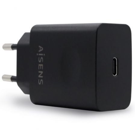 --Cargador de Pared Aisens ASCH-1PD20-BK/ 1xUSB Tipo-C/ 20W-