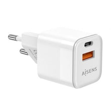 -1-Cargador de Pared GaN Aisens ASCH-20W2P002-W/ 1xUSB Tipo-C/ 1xUSB/ 20W-1