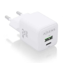 --Cargador de Pared GaN Aisens ASCH-20W2P010-W/ 1xUSB Tipo-C/ 1xUSB/ 20W-
