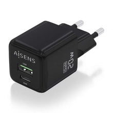 -1-Cargador de Pared GaN Aisens ASCH-20W2P011-BK/ 1xUSB Tipo-C/ 1xUSB/ 20W-1