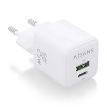 --Cargador de Pared GaN Aisens ASCH-25W2P014-W/ 1xUSB Tipo-C/ 1xUSB/ 25W-