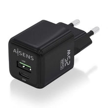 -1-Cargador de Pared GaN Aisens ASCH-25W2P015-BK/ 1xUSB Tipo-C/ 1xUSB/ 25W-1