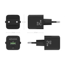 -3-Cargador de Pared GaN Aisens ASCH-25W2P015-BK/ 1xUSB Tipo-C/ 1xUSB/ 25W-3