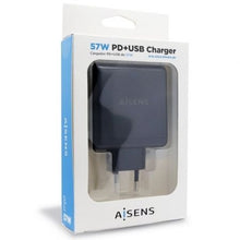 -2-Cargador de Pared Aisens ASCH-2PD45A-BK/ 1xUSB Tipo-C/ 1x USB/ 57W-2