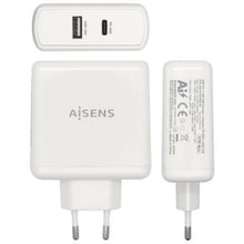 -1-Cargador de Pared Aisens ASCH-2PD45A-W/ 1xUSB Tipo-C/ 1x USB/ 57W-1