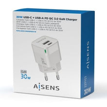 -3-Cargador de Pared GaN Aisens ASCH-30W2P004-W/ 1xUSB Tipo-C/ 1xUSB/ 30W-3
