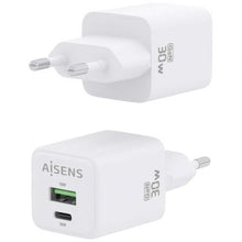 -1-Cargador de Pared GaN Aisens ASCH-30W2P037-W/ 1xUSB Tipo-C/ 1xUSB/ 30W-1