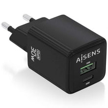 --Cargador de Pared GaN Aisens ASCH-30W2P038-BK/ 1xUSB Tipo-C/ 1xUSB/ 30W-