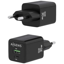 -1-Cargador de Pared GaN Aisens ASCH-30W2P038-BK/ 1xUSB Tipo-C/ 1xUSB/ 30W-1