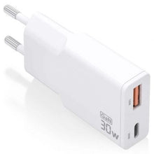 --Cargador de Pared GaN Aisens ASCH-30W2P046-W/ 1xUSB Tipo-C/ 1xUSB/ 30W/ Blanco-