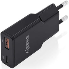-1-Cargador de Pared GaN Aisens ASCH-30W2P047-BK/ 1xUSB Tipo-C/ 1xUSB/ 30W/ Negro-1