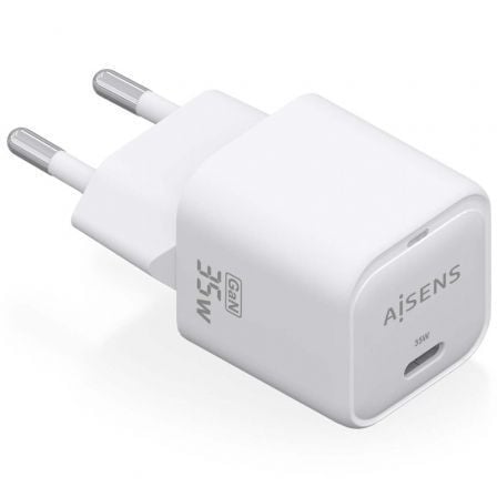 --Cargador de Pared GaN Aisens ASCH-35W1P022-W/ 1xUSB Tipo-C/ 35W-