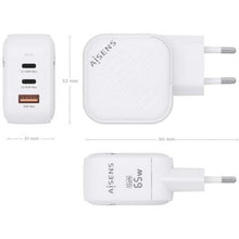 -3-Cargador de Pared GaN Aisens ASCH-65W3P026-W/ 2xUSB Tipo-C/ 1xUSB/ 65W-3