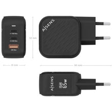 -3-Cargador de Pared GaN Aisens ASCH-65W3P027-BK/ 2xUSB Tipo-C/ 1xUSB/ 65W-3
