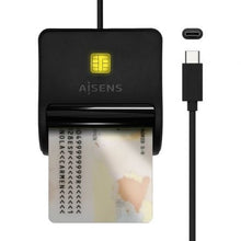 --Lector de DNI USB Tipo-C Aisens ASCR-SN03C-BK/ USB Tipo-C/ Negro-