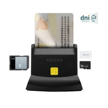 --Lector de DNI y Tarjetas Aisens ASCR-SN04CSD-BK/ USB Tipo-C/ Negro-