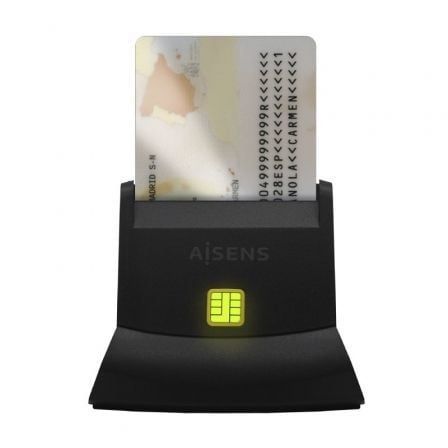 --Lector de DNI y Tarjetas Aisens ASCR-SN05-BK/ USB 2.0/ Negro-