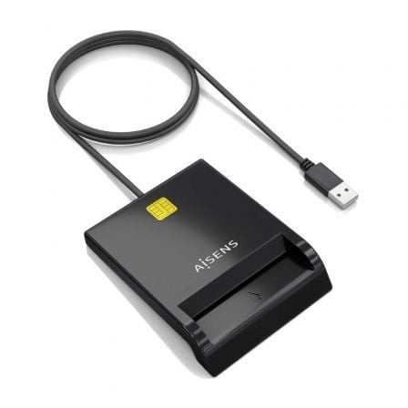 --Lector de DNI y Tarjetas Aisens ASCR-SN06-BK/ USB 2.0/ Negro-