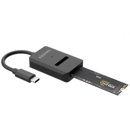 --Dock USB Tipo-C para SSD M2 SATA/NVMe Aisens ASUC-M2D011-BK/ Negro-