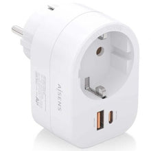 --Enchufe Aisens ASPS-1A1C06-W/ 1 Toma de Corriente/ 1 USB Tipo-C PD/ 1 USB/ Blanco-