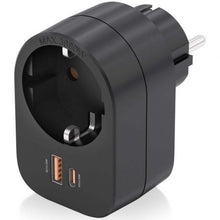 -1-Enchufe Aisens ASPS-1A1C07-BK/ 1 Toma de Corriente/ 1 USB Tipo-C PD/ 1 USB/ Negro-1