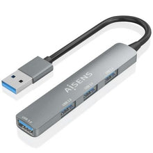 --Hub USB 3.0 Aisens A106-0859/ 4xUSB/ Gris-