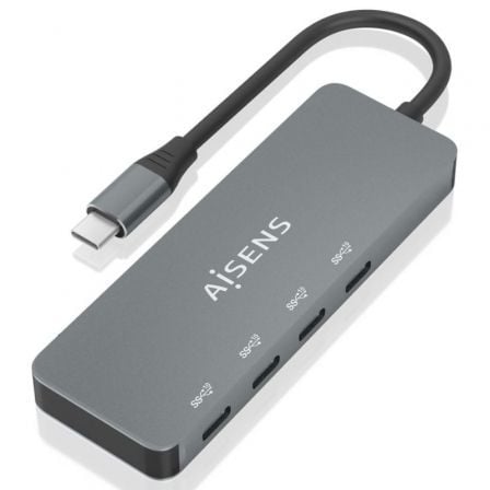 --Hub USB Tipo-C Aisens A109-0695/ 4xUSB Tipo-C/ Gris-