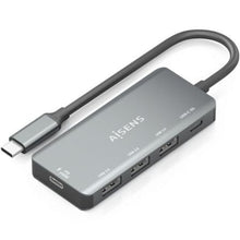 --Hub USB Tipo-C Aisens A109-0945/ 3xUSB/ 1xUSB Tipo-C/ 1xUSB Tipo-C PD/ Gris-