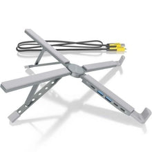 --Soporte de Mesa - Docking USB Tipo-C Aisens ASUC-4P021-GR/ 2xUSB/ 1xUSB Tipo-C/ 1xUSB Tipo-C PD/ Gris-