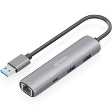 --Hub USB Aisens ASUC-4P035-GR/ 1xUSB Tipo-C/ 2xUSB/ 1xRJ45/ Gris-