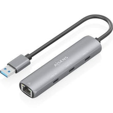 --Hub USB Aisens ASUC-4P037-GR/ 3xUSB Tipo-C/ 1xRJ45/ Gris-